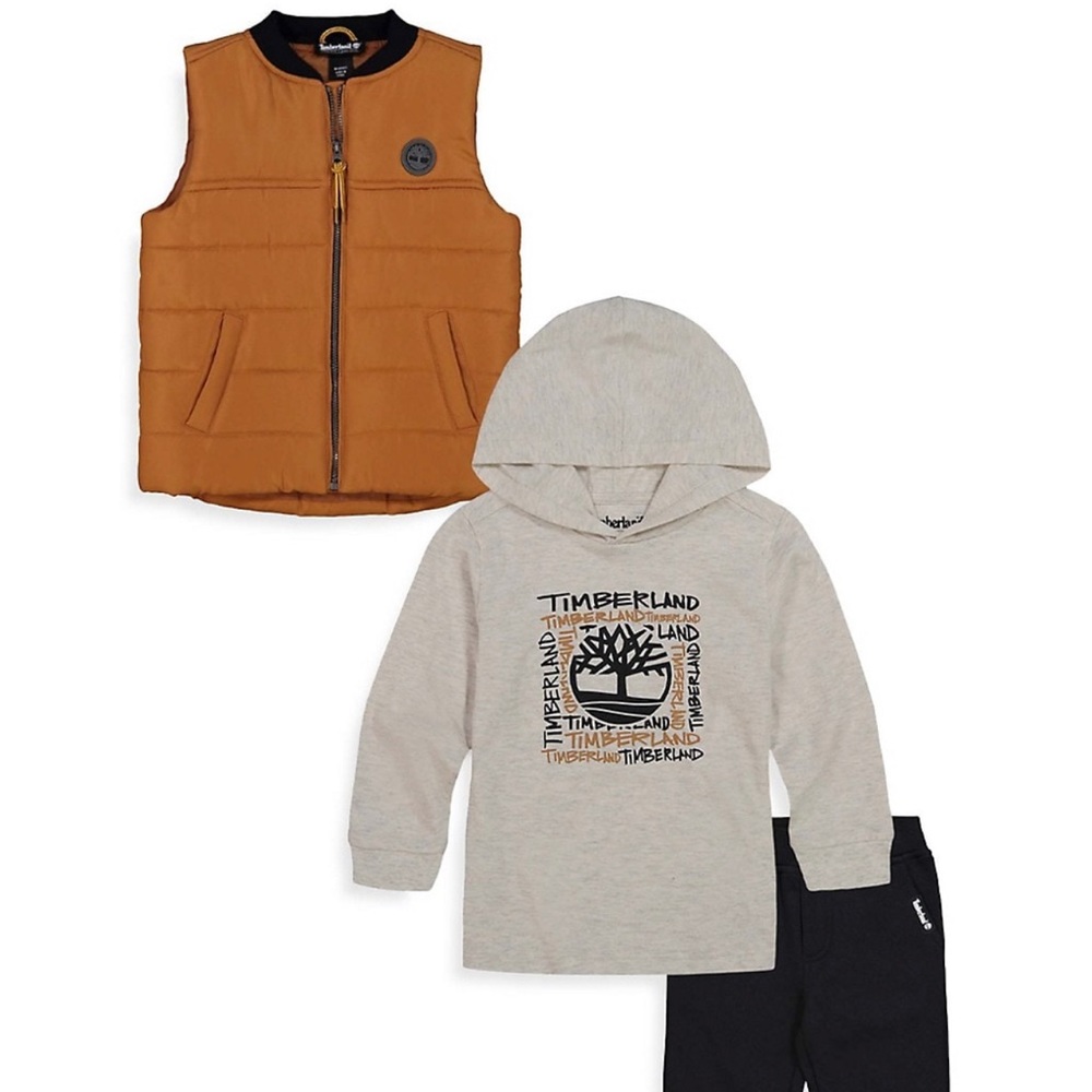 Little Boy's 3-Piece Vest, Hoodie & Pants Set